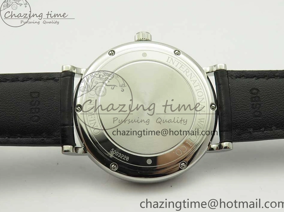 MIROTIME 0102 Portofino Automatic SS FKF 1:1 Best Edition White Dial SS Markers on Black Leather Strap A QuickDry 7138